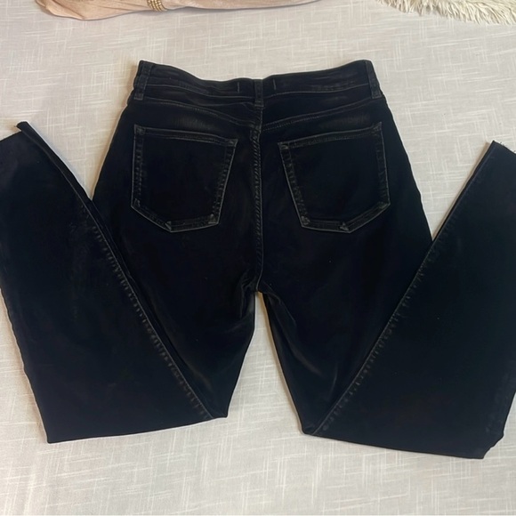 EUC Free People We the Free- black velvet high waist button fly pants - Picture 6 of 10